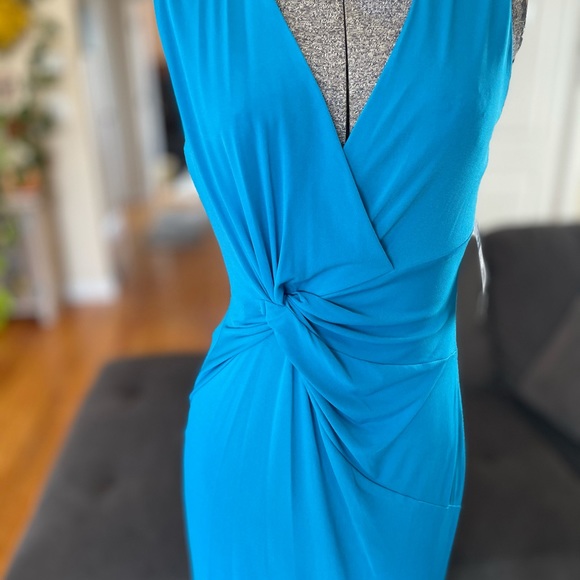 CHAPS BLUE MAXI DRESS WITH CINCHED WAIST - Picture 5 of 7